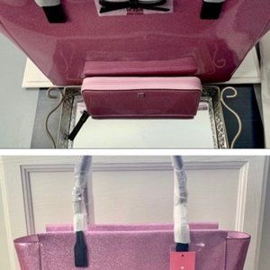 Kate Spade Rose Pink Vinyl Tote and Wallet